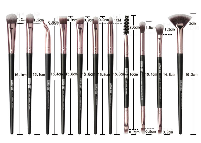 20-Piece Professional Eye Makeup Brush Set with Bag